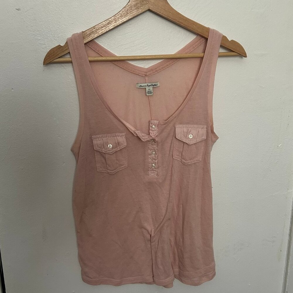 American Eagle pale pink tank top with pockets, size S